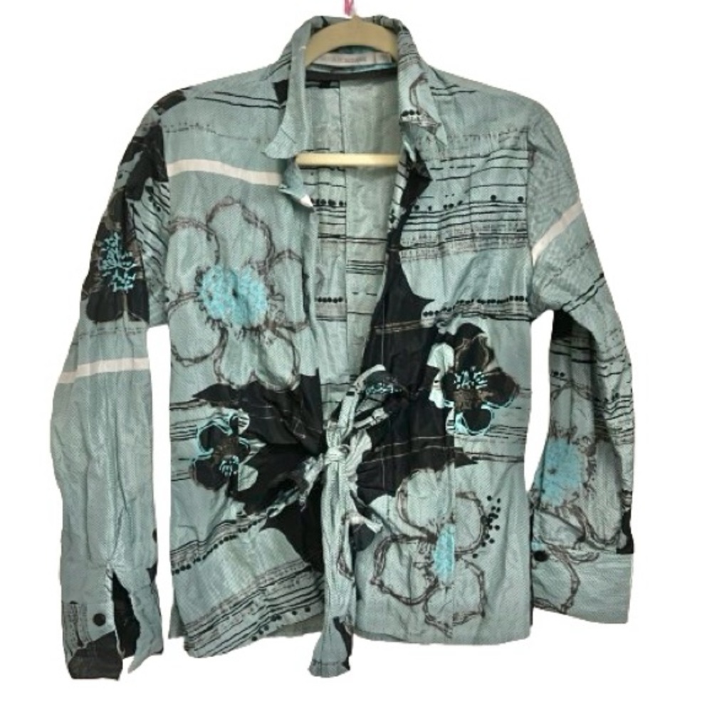 Silvia Tcherassi Front Tie Collar Blouse
